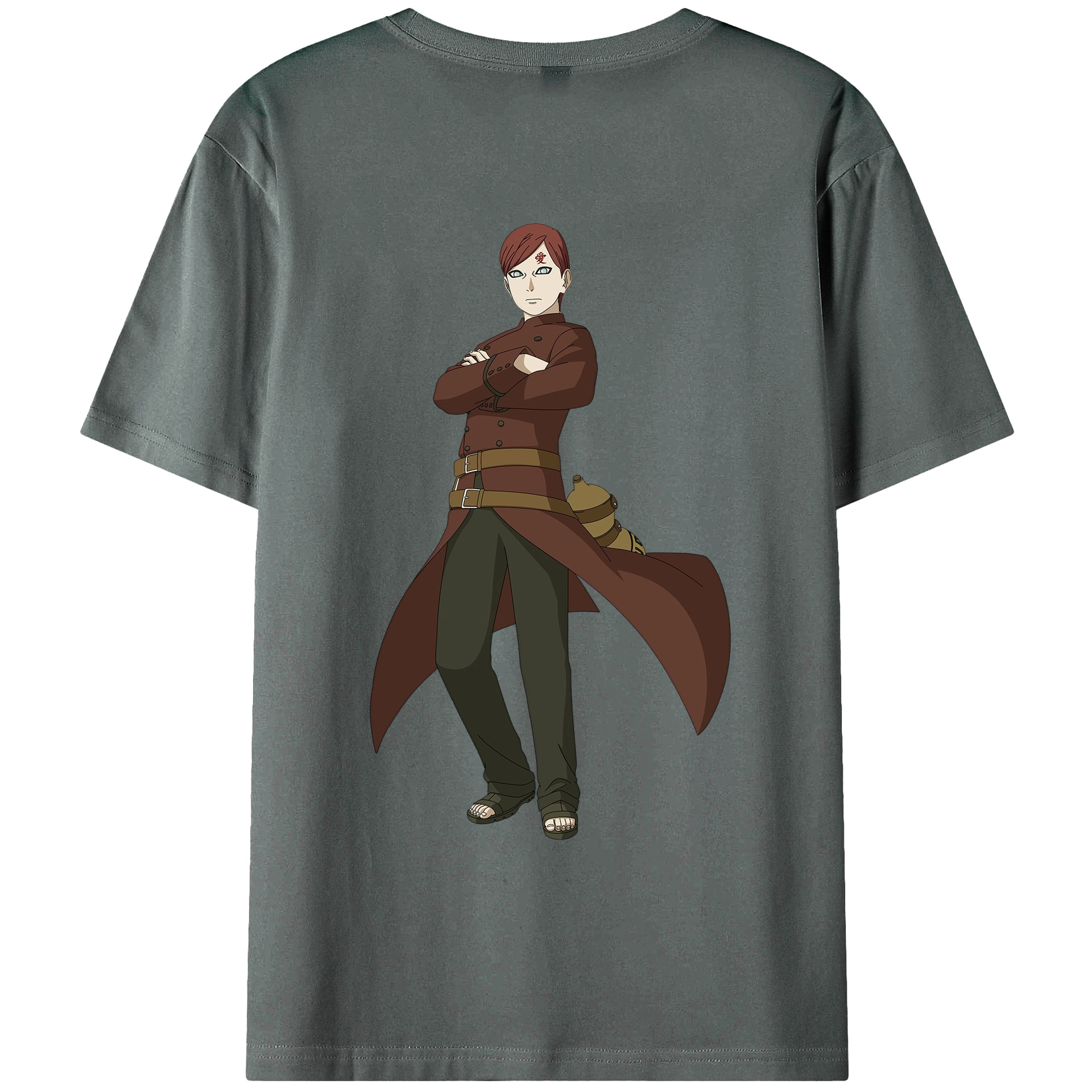 NARUTO -ナルト- ガアラ Gaara 綿100％ メンズ半袖Tシャツ（バックプリント） 通気性